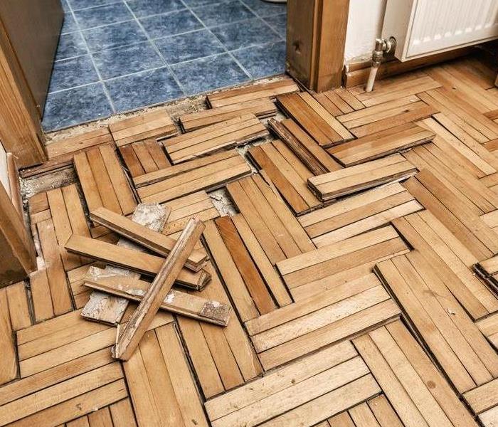 Damaged flooring.